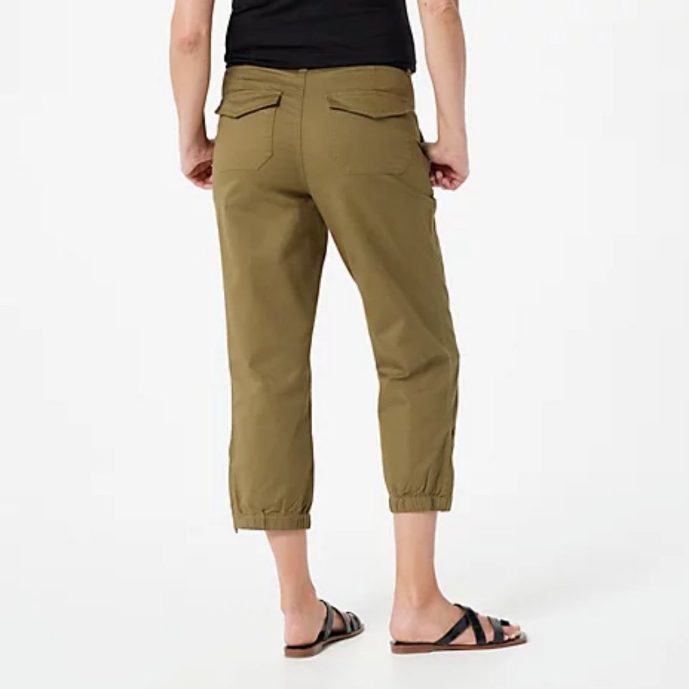 Lisa Rinna Collection Women's Pants Sz 00 Regular Cropped Twill Black A377969 - Picture 3 of 3